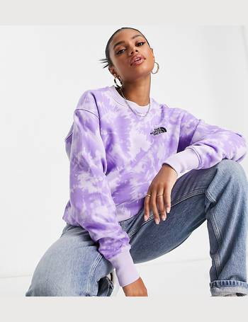 the north face essential hoodie in pink tie dye