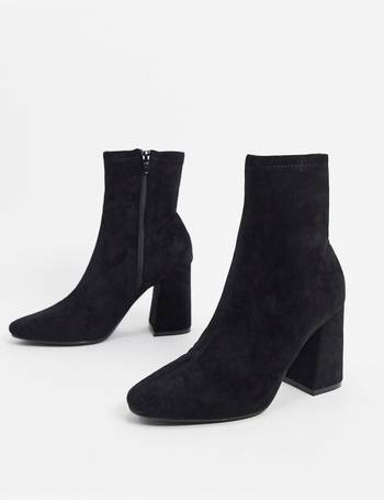 pimkie faux leather heeled boots in black