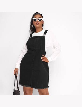 SHEIN EZwear Plus Patched Pocket Denim Overall Dress Without Tank  SHEIN