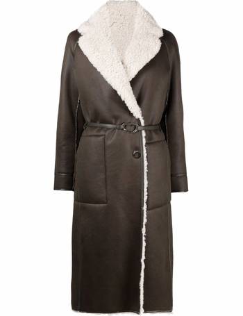 urbancode retter reversible faux shearling coat in vanilla