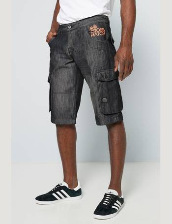 Mens crosshatch denim cargo on sale shorts