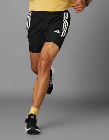 adidas Running Own The Run 3 inch split shorts in black