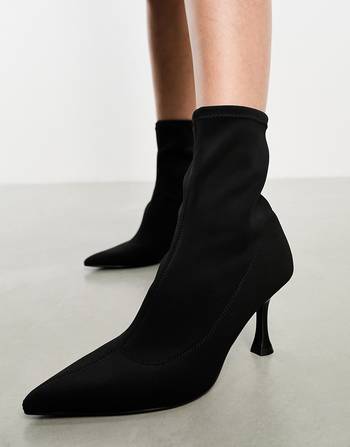 Monki zip heeled platform boot hot sale in black