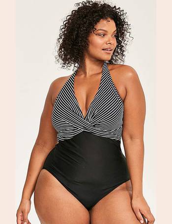 Figleaves Fuller Bust Palermo Belted Tummy Control Swimsuit In