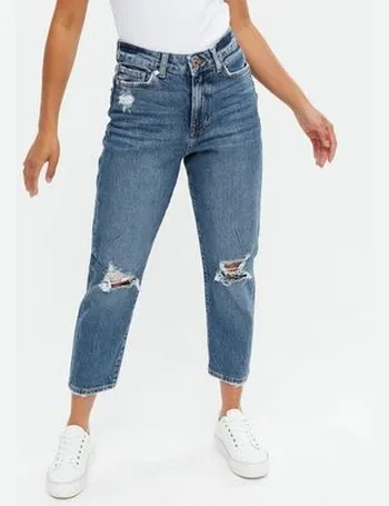 stretch mom jeans ripped