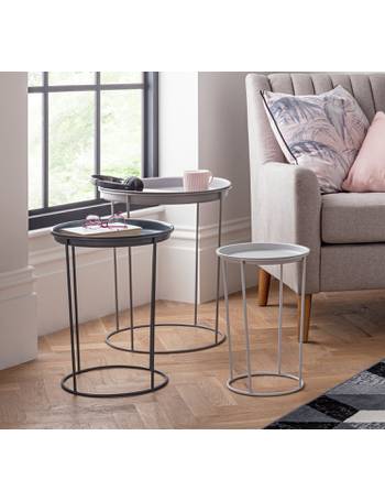 Argos Home Finley Nest Of 3 Tables Grey, Argos Stacking Coffee Tables