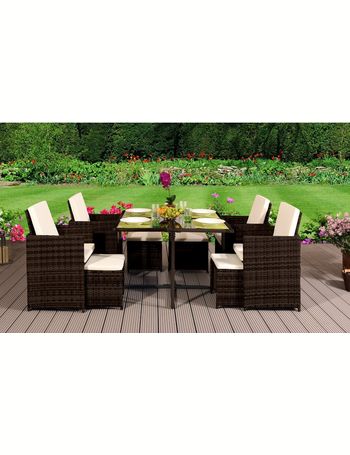 titcomb 10 seater dining set with cushions