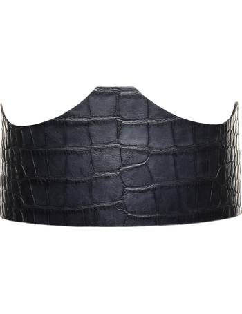 Wide Black Leather Waist Corset Belt Frea by PLIK x HAYA