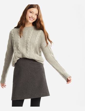 Wool-Blend Narrow Midi Skirt