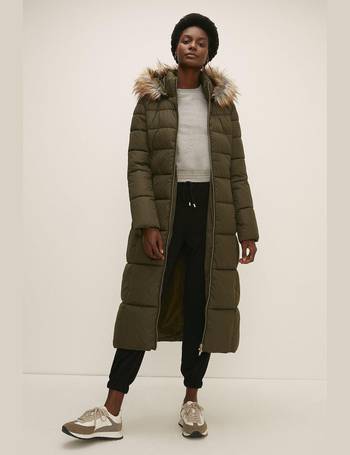 oasis long fur hood puffer coat