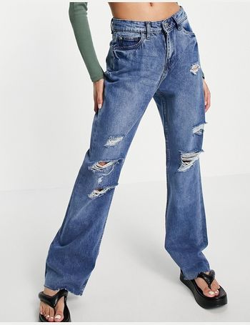 Urban Bliss straight flare jean in mid wash blue