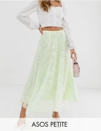 white lace midi skater skirt