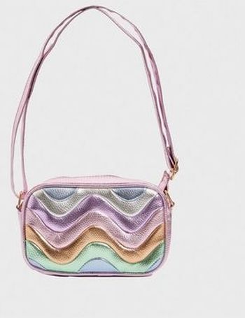 Skinnydip Farah wave velvet cross body bag in lilac