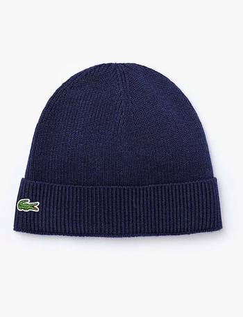 navy blue lacoste beanie hat