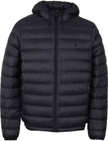 polo ralph lauren jet black down padded hooded jacket