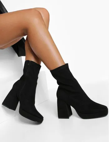 boohoo block heel boots