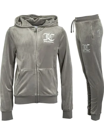 Buy Juicy Couture Girls Velour Tracksuit Silver Ice