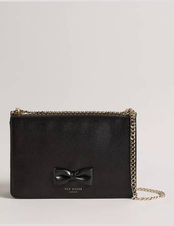 Ted Baker Ayahla Quilted Puffer Chain Strap Cross Body Bag Black