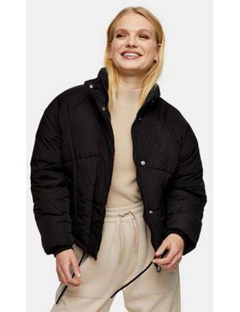 topshop black puffer coat