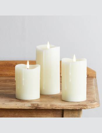 TruGlow® Ivory LED Pillar Candle Trio –