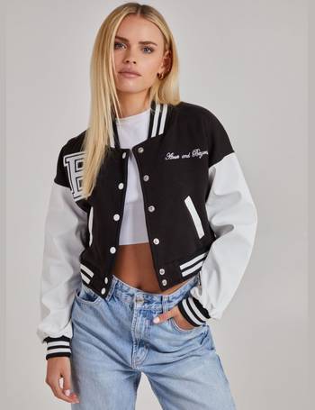 Pink Vanilla Black Varsity Bomber Jacket