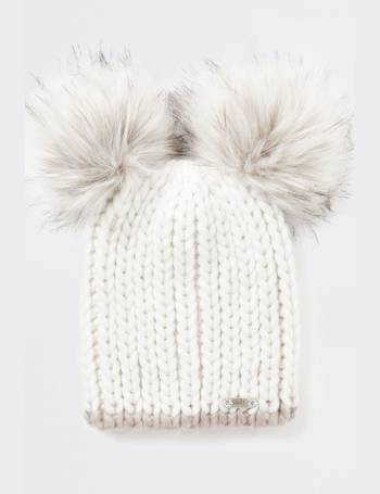 river island double pom pom hat