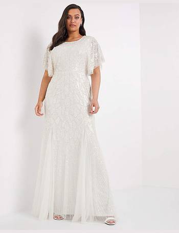 Joanna Hope Sequin Wrap Maxi Bridal Dress, Champagne - Dresses