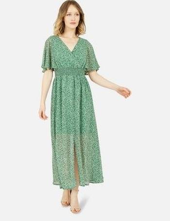 Shop Yumi Women's Green Wrap Dresses up ...