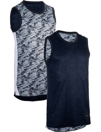 Men Basketball Jersey Reversible T500R Grey Black