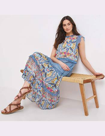 julipa chiffon tiered print dress