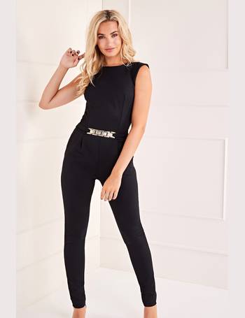 SHEIN Frenchy Tie Neck Pocket Detail Sleeveless Jumpsuit