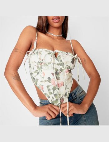 Missguided Co Ord Embroidered Cami Corset Top