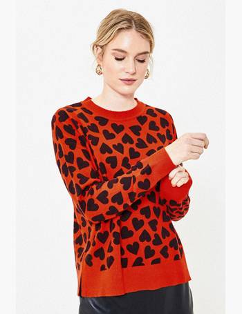 Oasis red leopard outlet print jumper