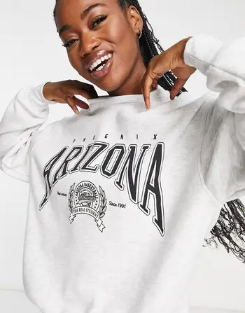 Pull&Bear 'Arizona' sweatshirt in light grey