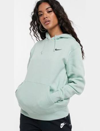 nike mini swoosh oversized hoodie in washed neon green