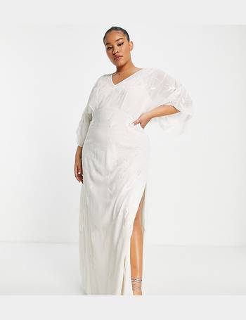 Hope & Ivy Maternity Bridal all over embroidered maxi dress in ivory