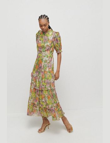 Warehouse ruffle discount floral midi dress