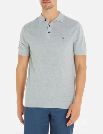 Tommy Hilfiger Tipped Slim Fit Polo T Shirt Grey