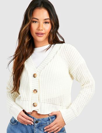 Lightweight Rib Knit Cropped Cardigan