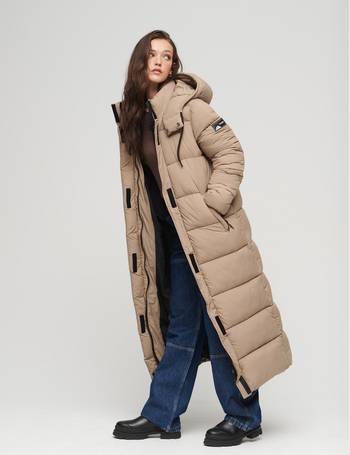 City Chevron Padded Longline Coat