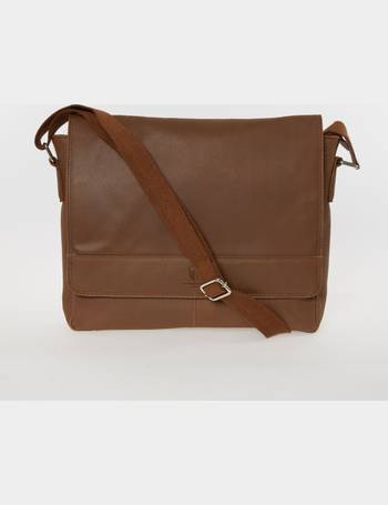 Brown Leather Messenger Bag from TK Maxx