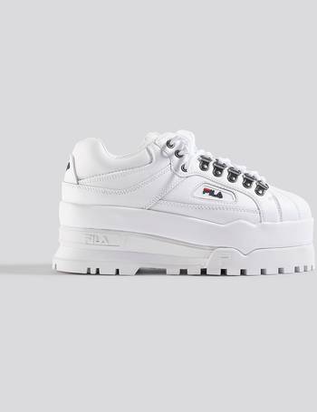 Fila trailblazer wedge hotsell platform sneaker in white