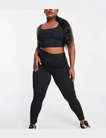 Threadbare Fitness Plus Gym leggings With Contrast Stitching in Black
