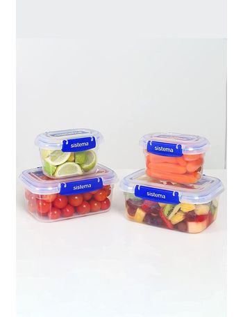 Sistema Klip It Plus Rectangular Containers 4 Pack Assorted 1L Assorted