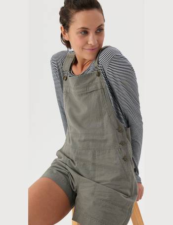 Summit Rye Linen Women's Dungaree Shorts (Green)