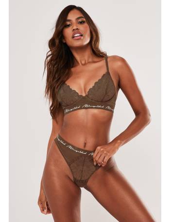 Olive Missguided Lace Triangle Bra
