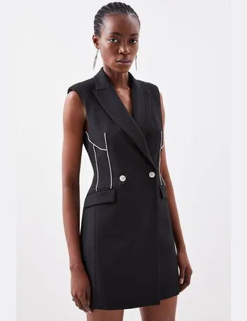 Sleeveless Contour Fitted Blazer Dress