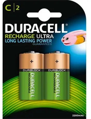 Pile rechargeable Duracell 2x D 2200mAh Plus