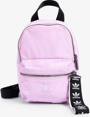 adidas originals trefoil logo mini backpack in black and lilac