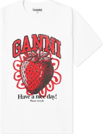 Shop Ganni Women's White T-shirts up to 80% Off